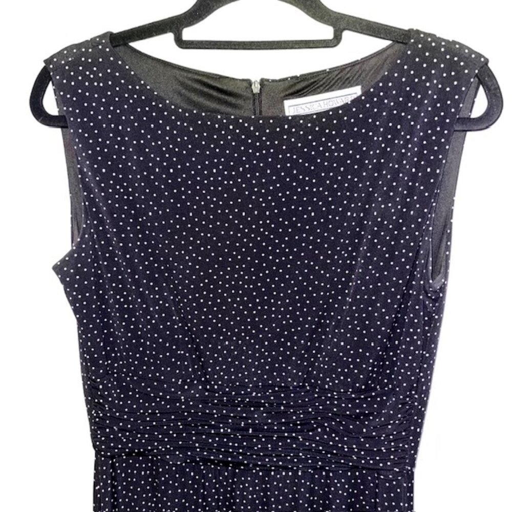 Jessica Howard Sleeveless Black and White Polka Dot Dress - Sz. 10